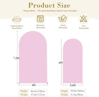 Pale Pink Arch Cover 2 Set-7.2FT and 6FT Arch Backdrop Cover Spandex Fitted Wedding Arch Stand Covers for Baby Shower Girls Birthday Party Bridal Shower Wedding Banquet Photo Background Decorations - Image 5