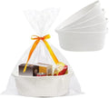 5 Pack Small Woven Cotton Rope Storage Basket with Gifts Bag and Ribbons, Natural Decorative Organizer Bin with Handles for Nursery, Living Room, Closet, Shelf, White by Lifenanny