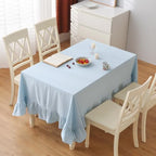 Light Blue White Gingham Tablecloth Rectangular 84"x60" - Image 2