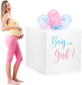 Kolldenn 28" Jumbo Gender Reveal Gift Box with Lid, Boy or Girl White Box by Unknown