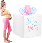 Kolldenn 28" Jumbo Gender Reveal Gift Box with Lid, Boy or Girl White Box by Unknown