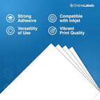 OnlineLabels 8.5" x 11" Sticker Paper - Waterproof Matte - Inkjet Only - Image 2