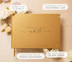 Personalized Guest Book - 11.5" x 8.5" Custom Bride & Groom Names with Bookmark and Hard Cover 140 GSM Blank Pages, for Weddings Guest Book, Engagements, Birthdays, Special Events, Gold - Image 2