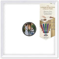 Solid Wood Signature Frame With Circle Opening - White Wood - Black Accent Mat - Guest Book Alternative With Gel Pens Made in the USA by CustomPictureFrames