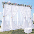 30ft×10ft Wrinkle Free White Backdrop Curtain Drapes, 6 Panels 5ftx10ft Sheer Tulle Chiffon Backdrop Panels Curtains for Wedding Baby Shower Birthday Party Stage Photo Home Decorations by Unknown