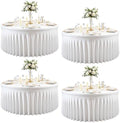 4 Pack White Round Spandex Tablecloths, 5FT/60In Fitted Stretchy Table Cloth with Skirt, Washable Tablecloth, Circle Wrinkle Free Table Cover for Wedding Party Dining Banquet Events by Torrowsrort