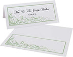 Scribble Vintage Swirl Place Cards, Sage, Set of 150, Pre-cut and Scored - Image 2