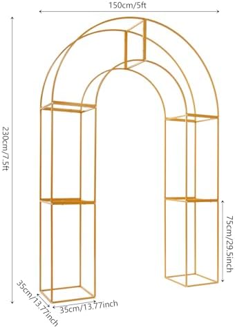 U-Shaped Metal Arched Flower Rack for Wedding Decorations and Celebrations, 5 x 7.5 FT Wedding Arch Frame for Birthday, Party, Baby Shower - Image 5