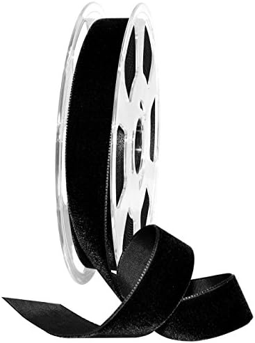 Morex Ribbon Nylon, 7/8 inch by 11 Yards, Raven, Item 01225/10-953 Nylvalour Velvet Ribbon, 7/8" by 11 yd, by MorexRibbon
