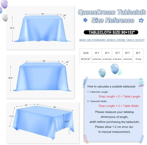 Rectangle Wedding Tablecloth Royal Blue 90x132 Inch Seamless Sequin Fabric - Image 5