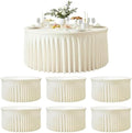 6 Pack Ivory Round Spandex Tablecloths, 5FT/60In Stretchy Table Cloth with Skirt, Washable Fitted Tablecloth, Circle Wrinkle Free Table Cover for Wedding Party Dining Banquet Event by Torrowsrort
