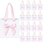 Kolldenn 50 Pcs Small Gift Favor Bags White Pink by Unknown