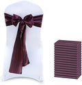 MDS® Pack of 50 Satin Chair Sashes for Wedding & Events – Plum by MDS