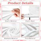 Pink Bows Arch Backdrop Cover Kit 6FT, Stretchy White Photography Background Stand Cover with 44 Satin Bows for Bridal Baby Shower Birthday Party 3D Bowknot Princess Photo Booth Decor - Image 5