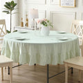 Pile Green White Gingham Table Cloth Round Dia.60 by KMASANIJI