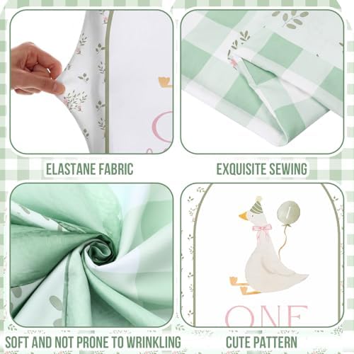 Remagr 2 Pcs One Silly Goose Baby Shower Gingham Arch Backdrop Covers - Image 4