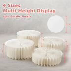 4Pcs Buffet Risers, Food Risers for Buffet Table with Acrylic Plates - Image 2