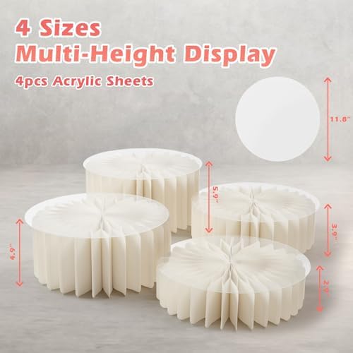 4Pcs Buffet Risers, Food Risers for Buffet Table with Acrylic Plates - Image 2