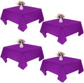 4 Pack Square Table Cloth 52x52 Inch Purple Tablecloth Machine Washable Fabric Polyester Table Cover for Dining, Buffet Parties, Picnic, Events, Weddings and Restaurants（Purple） by JALANCY