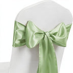 50 Pack Sage Green Satin Chair Sashes, Green Chair Bands for Wedding, Sage Chair Bows Chairs Ties for Party Ceremony Event Decor (7x108 inch) by MAGTOWNE