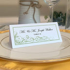 Scribble Vintage Swirl Place Cards, Sage, Set of 60, Pre-cut and Scored by DocumentsandDesigns