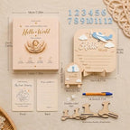 Baby Announcement Sign – Monthly Milestone Signs - Gift Registry By Name, 3D Wooden Baby Welcome Sign with Dreamy Sky Adventure Details, Monthly Keepsake Numbers, Baby Room Décor, Forever Keepsake - Image 2