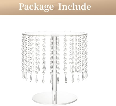 Cake Stands for Party, Clear Acrylic Cake Stand for Dessert Table, 12.2in Round Crystal Cake and Cupcake Stand for Wedding Birthday Party Event Decorations - Image 7