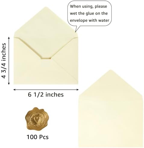 100 Pieces A6 Envelopes 4x6 Cream Color, 6 1/2 x 4 3/4 Inches (Pack of 4) - Image 2