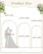 Wedding Arch, Metal Arch Backdrop Stand, Gold, 7.2FT, 6.6FT, 6FT - Image 2