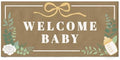 Big Dot of Happiness Boho Botanical Baby Shower Kraft Paper Banner, Greenery Welcome Baby Banner, Printed Brown Paper Party Sign Decoration – 1 Count by BigDotofHappiness