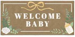 Big Dot of Happiness Boho Botanical Baby Shower Kraft Paper Banner, Greenery Welcome Baby Banner, Printed Brown Paper Party Sign Decoration – 1 Count by BigDotofHappiness