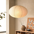 White Paper Lantern, 20-inch Flat Round Lamp Shade by Specaniu