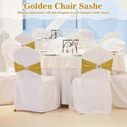 VitalCozy 100 Pcs Spandex Chair Sashes with Crown Buckle,Gold - Image 6