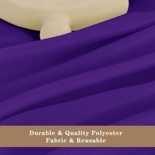Fitable 6 Pack Purple Tablecloths 120 Inch Round for 48"-96" Tables - Image 3