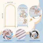 148 Pcs Bear Baby Shower Decorations Balloon Metal Arch Backdrop Stand and Cover Set Decor Dusty Blue and Brown Balloon Arch Kits Bear Baby Shower Gender Reveal Birthday Party Decorations - Image 3