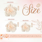 Cholemy 24 Pcs Tissue Paper Flowers, Crepe Paper Flowers Decorations 8" 10" 12" for Wedding Party Baby Bridal Shower Carnival Party Birthday Nursery Wall Decor (Beige) - Image 2