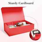 LIFELUM Red Magnetic Gift Box for Christmas Presents, 14"x8.5"x4.5" - Image 5