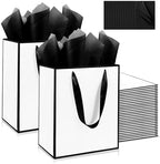Addblu 50 Pack Bulk Luxury Gift Bags with Handles & 50 Tissue Papers by Unknown