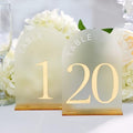 Frosted Arch Acrylic Table Numbers 1-20 with Stands - 5x7" Gold Mirror Wedding Table Numbers for Reception, Frosted Acrylic Table Signs with Holders for Banquet, Party, Anniversary, Event by Unknown