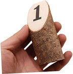 10 Piece Mini Wooden Stumps Number Printed Table Display Set - Image 7