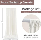 10ft x 10ft Ivory Backdrop Curtains for Parties Weddings, Wrinkle Free Silky Polyester Fabric Photo Backdrop Drapes, 2 Panels 5X 10 ft Cream Backfrounds Cloth for Birthday Baby Shower Photography - Image 4
