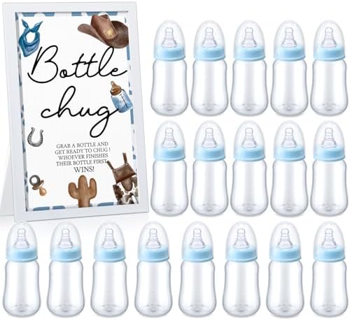 Roowest Bottle Chug Baby Shower Games Favors, Blue, Cowboy by Roowest