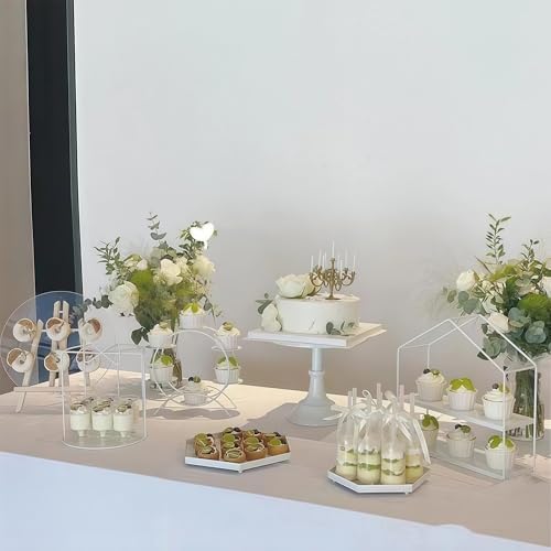 3pcs Metal Cake Stand Set 8''10''12'' White Dessert Table Display - Image 5