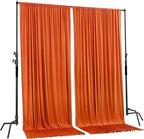 AK TRADING CO. 10 feet x 8 feet Polyester Backdrop Drapes Curtains Panels with Rod Pockets - Wedding Ceremony Party Home Window Decorations - Orange (DRAPE5X8-ORANGE) (Pack of 2) - Image 2
