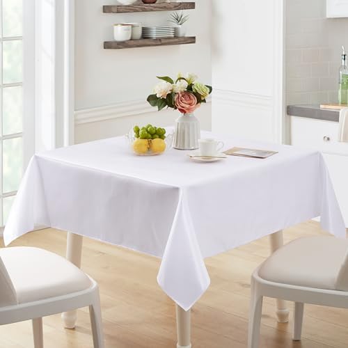6 Pack Satin Table Cover Rectangle, White, 60 x 120 Inches - Image 6