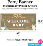Big Dot of Happiness Boho Botanical Baby Shower Kraft Paper Banner, Greenery Welcome Baby Banner, Printed Brown Paper Party Sign Decoration – 1 Count - Image 3