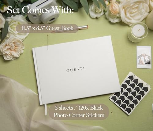 Event Photo Guest Book (Eggshell White) - A4 Album w/Photo Corner Stickers - Image 2