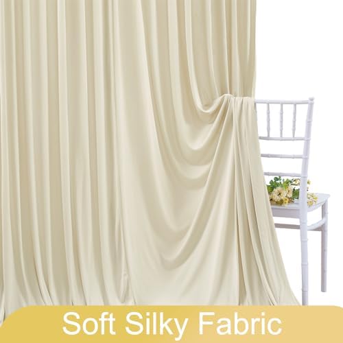 40ft x 10ft Wrinkle Free Beige Wedding Backdrop Curtains for Party Bridal Shower Reception Decorations Beige Fabric Curtain Backdrops Drapes for Photography Baby Shower Birthday Background - Image 6