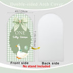One Silly Goose Arch Backdrop Cover Sage Green 1st Birthday Party - Image 3