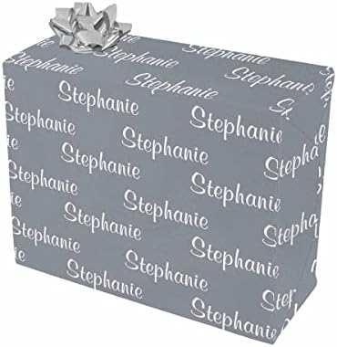 MyPupSocks Personalized Photo Face All Occasion Reversible Wrapping Paper Initials Name Text Grey Kids Birthday Present Gift Wrap Paper 5 Rolls 58"x 23" by MyPupSocks